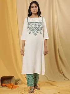 W  Ethnic Motifs Embroidered Kurta