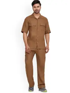 BAESD Shirt Collar Pure Linen Shirt With Trouser