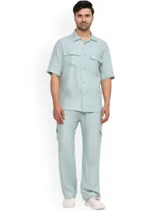 BAESD Shirt Collar Pure Linen Shirt With Trouser