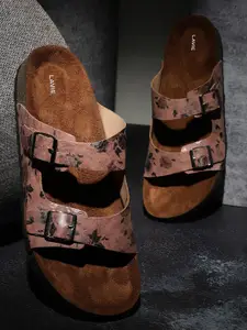 Lavie Printed Open Toe Flats with Buckles