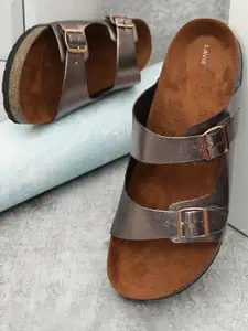 Lavie Open Toe Flats with Buckles