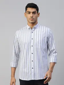 DON VINO Comfort Vertical Striped Button Down Collar Cotton Formal Shirt