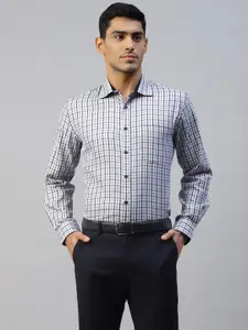 DON VINO Comfort Slim-Fit Tartan Checked Spread Collar Cotton Formal Shirt