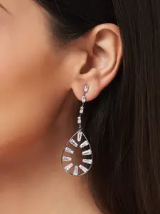 Globus  Silver-Plated Teardrop Shaped Drop Earrings