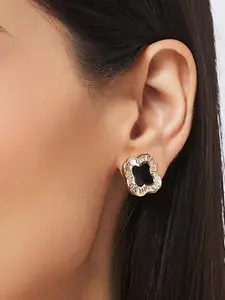 Globus Gold-Plated Cubic Zirconia Floral Stud Earrings