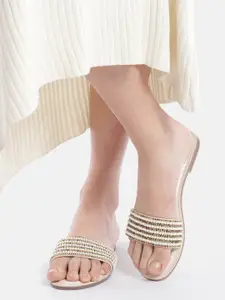 AXIUM Women Embellished Open Toe Flats