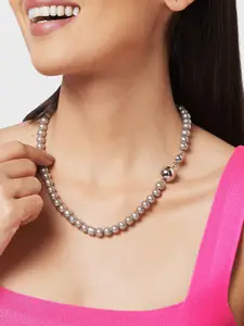 Globus Silver-Plated Pearl Beaded Necklace