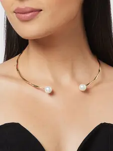 Globus White Gold-Plated Pearl Beaded Necklace