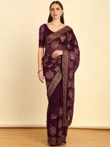 Soch Floral Beads And Stones Embellished Organza Saree