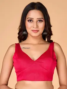 flaher V-Neck Silk Saree Blouse