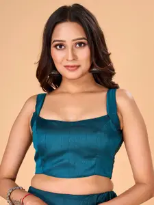 flaher Square Neck Silk Saree Blouse