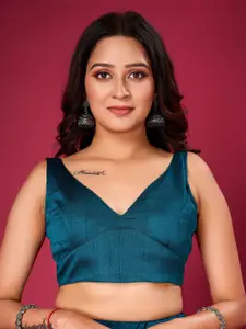 flaher V-Neck Silk Saree Blouse