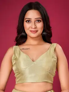 flaher V-Neck Silk Saree Blouse