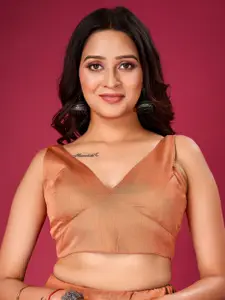 flaher V-Neck Silk Saree Blouse