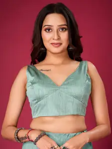 flaher V-Neck Silk Ready To Wear Saree Blouse