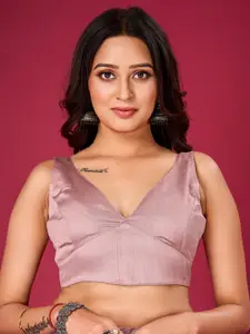 flaher V-Neck Silk Ready To Wear Saree Blouse