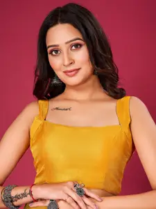 flaher Square Neck Silk Ready To Wear Saree Blouse