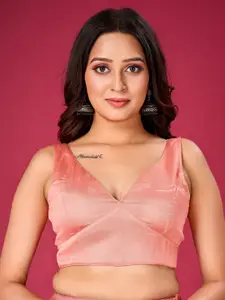 flaher V-Neck Silk Ready To Wear Saree Blouse