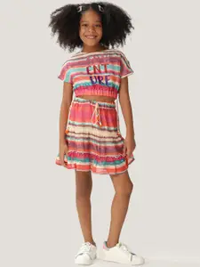 One Friday Girls Striped A-Line Knee Length Skirt
