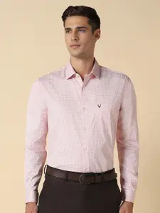 Allen Solly Slim Fit Micro Ditsy Printed Spread Collar Pure Cotton Formal Shirt