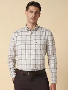 Allen Solly Slim Fit Buffalo Checked Button-Down Collar Pure Cotton Formal Shirt
