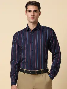 Allen Solly Slim Fit Vertical Striped Spread Collar Cotton Lyocell Formal Shirt