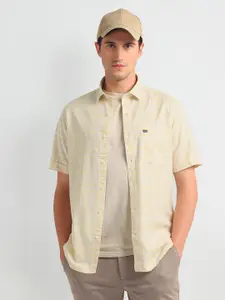 Arrow Sport Tartan Checked Twill Pure Cotton Casual Shirt