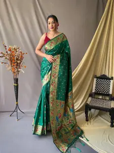 SGF11 Woven Design Pure Zari Heavy Work Paithani Kanjeevaram Silk Saree
