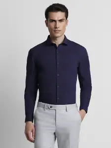 Peter England Slim Fit Striped Spread Collar Long Sleeves Formal Shirt