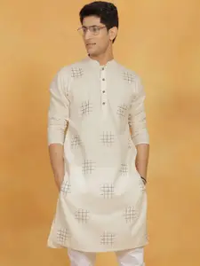 VASTRAMAY Geometric Embroidered Kurta