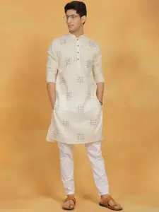 VASTRAMAY Embroidered Regular Kantha Work Kurta with Pyjamas