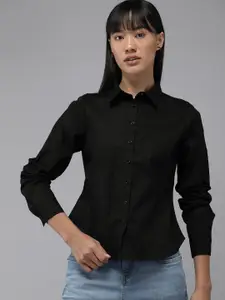Fab Star Women Classic Slim Fit Opaque Casual Shirt