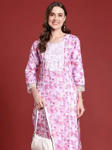 Anouk Women Floral Embroidered Thread Work Kurta