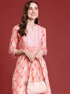 Anouk Women Ethnic Motifs Embroidered Thread Work Kurta