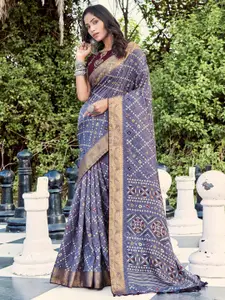 Saree mall Bandhani Printed Zari Pure Silk Bandhani Saree