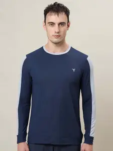 Technosport SS'24 Colourblocked Round Neck Long Sleeves Antimicrobial Slim Fit T-shirt