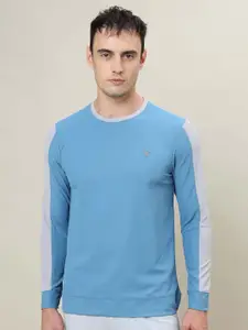 Technosport SS'24 Colourblocked Round Neck Long Sleeves Antimicrobial Slim Fit T-shirt