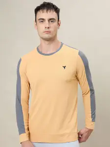 Technosport SS'24 Colourblocked Round Neck Long Sleeves Antimicrobial Slim Fit T-shirt
