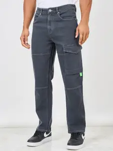 Styli Men Washed Cargo Relax Fit Jeans