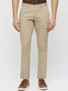 Basics Men Tapered Fit Mid-Rise Cotton Dobby Trouser