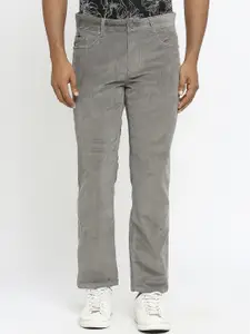 Basics Men Tapered Fit Mid-Rise Corduroy Cotton Trousers
