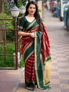 AVANSHEE Woven Design Zari Silk Cotton Banarasi Saree