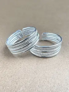 925 SILLER Rhodium-Plated 92.5 Sterling Silver Toe Rings
