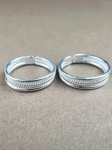 925 SILLER Rhodium-Plated 92.5 Sterling Silver Toe Rings