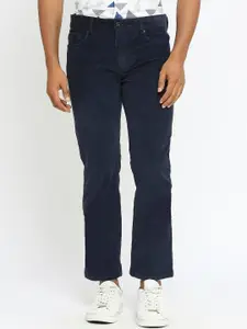 Basics Men Tapered Fit Mid-Rise Cotton Corduory Regular Trousers