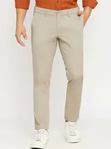 Basics Men Mid-Rise Tapered Fit Cotton Trousers