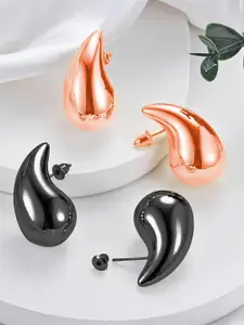 VAGHBHATT Set Of 2 Teardrop Shaped Studs Earrings