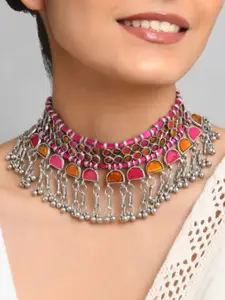 Fida Silver-Plated Artificial Beads Beaded Necklace