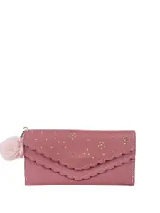 WALKWAY by Metro Women Textured Envelope Wallet With Pom Pom