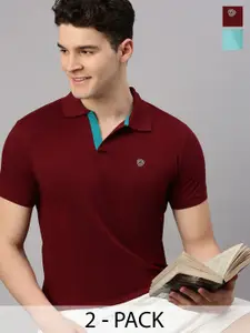 Lux Cozi Pack Of 2 Polo Collar Short Sleeves Regular Fit Cotton T-shirt